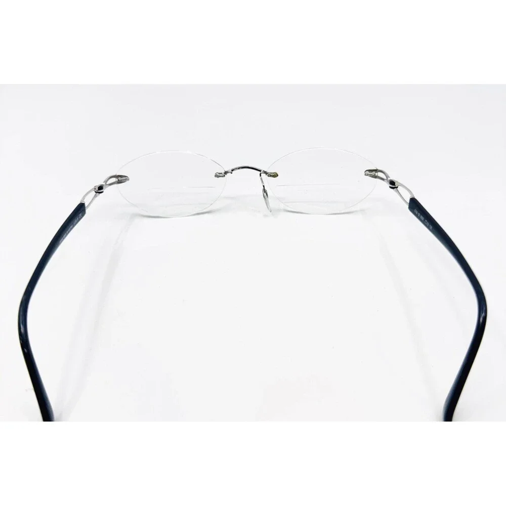 Silhouette Eyeglasses Womens Black Silver Rimless Oval 6708 00 6050 19 130